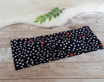 Headband "Dots", black with dots and flowers, hairband, knot headband, ladies, children, accessory, gift woman