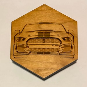 2020 Ford Mustang GT500 Coasters 4 Pack, Laser Engraved, Shelby  Cobra, Cherry Wood, Mens Birthday Gift, Man Cave Gifts