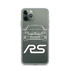 Ford Focus RS iPhone Case: White Graphic, Car Enthusiast Gift