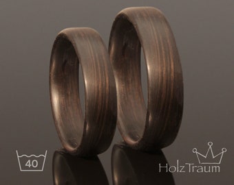 Oakcouple nobel silk, bentwood rings, wooden rings, partner rings,