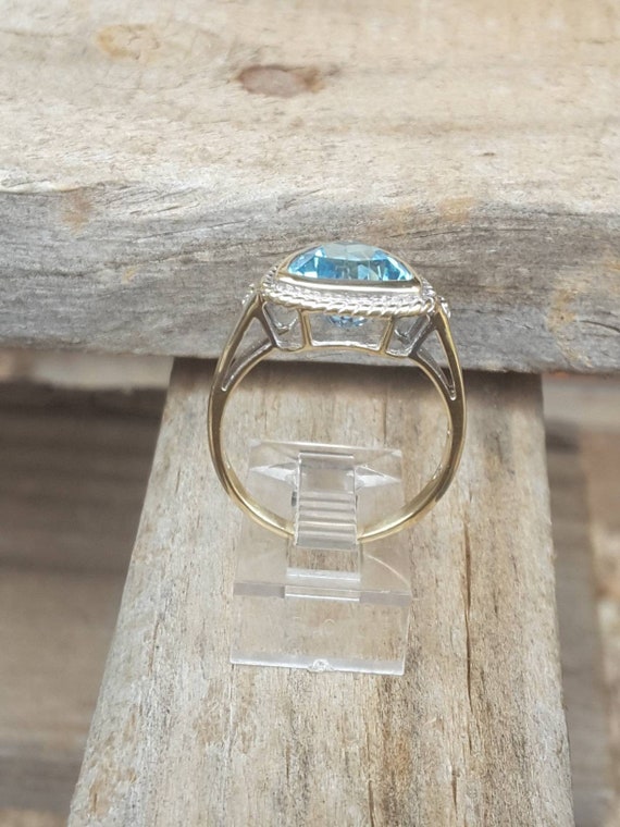 10k aquamarine stone ring march birthday ring for gir… Gem