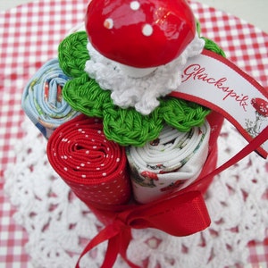 Pakiet tkanin "Lucky Mushroom" 7 tkanin 50 x 25 cm