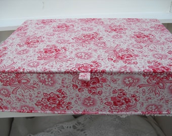 Box, box, fabric box, antique rose fabric