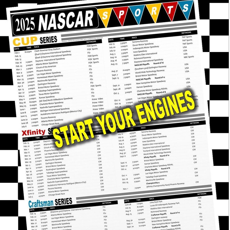 Nascar 2025 race schedule Etsy.de