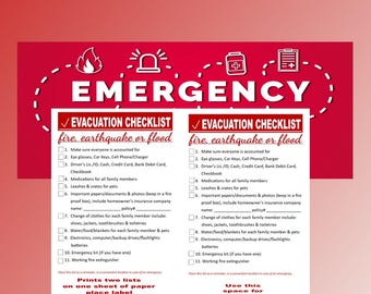 Emergency Evacuation Checklist: Printable PDF, Business Handout