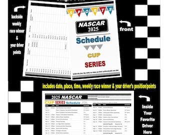 NASCAR 2025 CUP Series Schedule Instant Digital Download