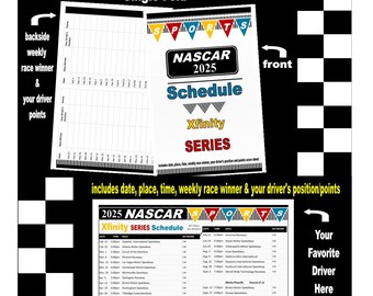 NASCAR 2025 XFINITY Series Schedule Digital Download
