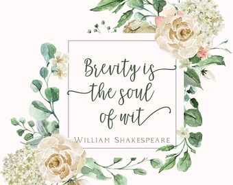 Shakespeare Quote: "Brevity is the Soul of Wit" Sticker