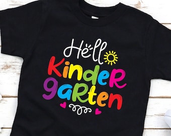 Hola Kindergarten Camisa / Regreso a la Escuela Camisa / Regalo de Maestro de Kindergarten / Primer Día de escuela / Traje de jardín de infantes / 1er día de la escuela