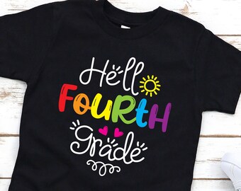Hello 4th Grade Shirt | Back to School Shirt | 4th Grade Teacher Gift | First Day of School | 4th Grade Outfit | Fourth Grade | kids shirt