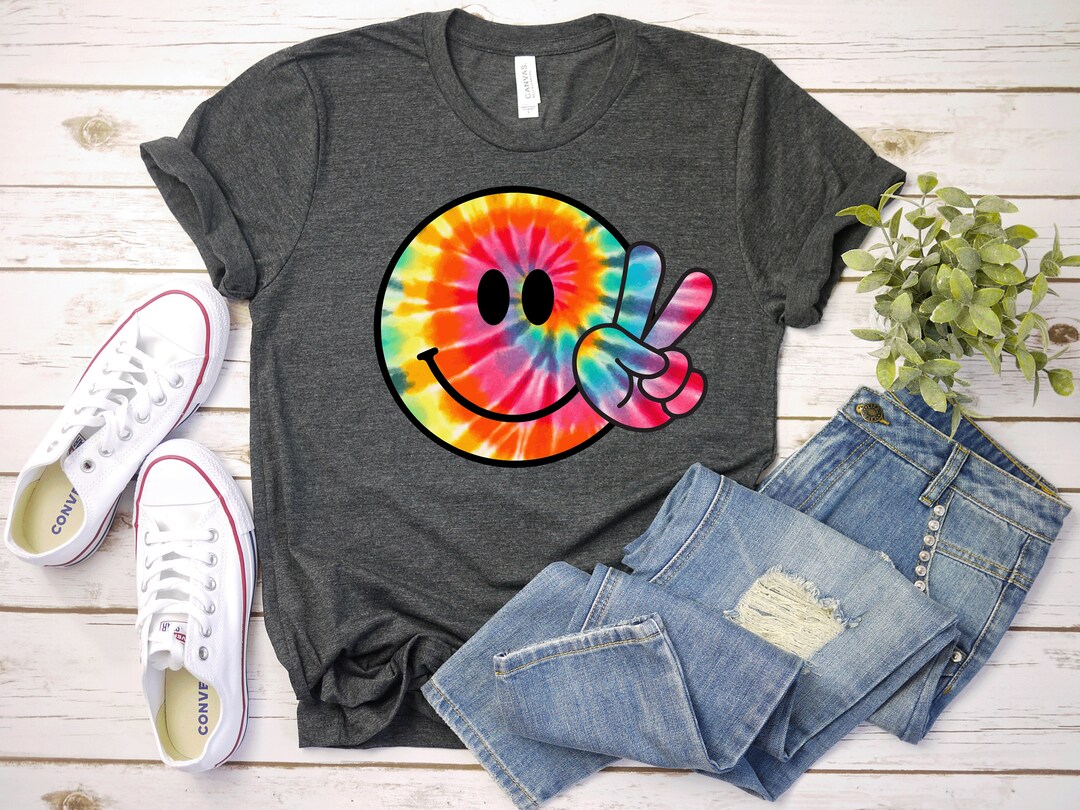 Funny Tye Dye Peace Sign Smiley Face Tshirt Funny Tye Dye Peace Sign Smiley Face Tshirt