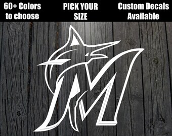 Miami Marlins 2 Mlb Team Logo 1 Color Vinyl Decal Sticker Car Window Wall