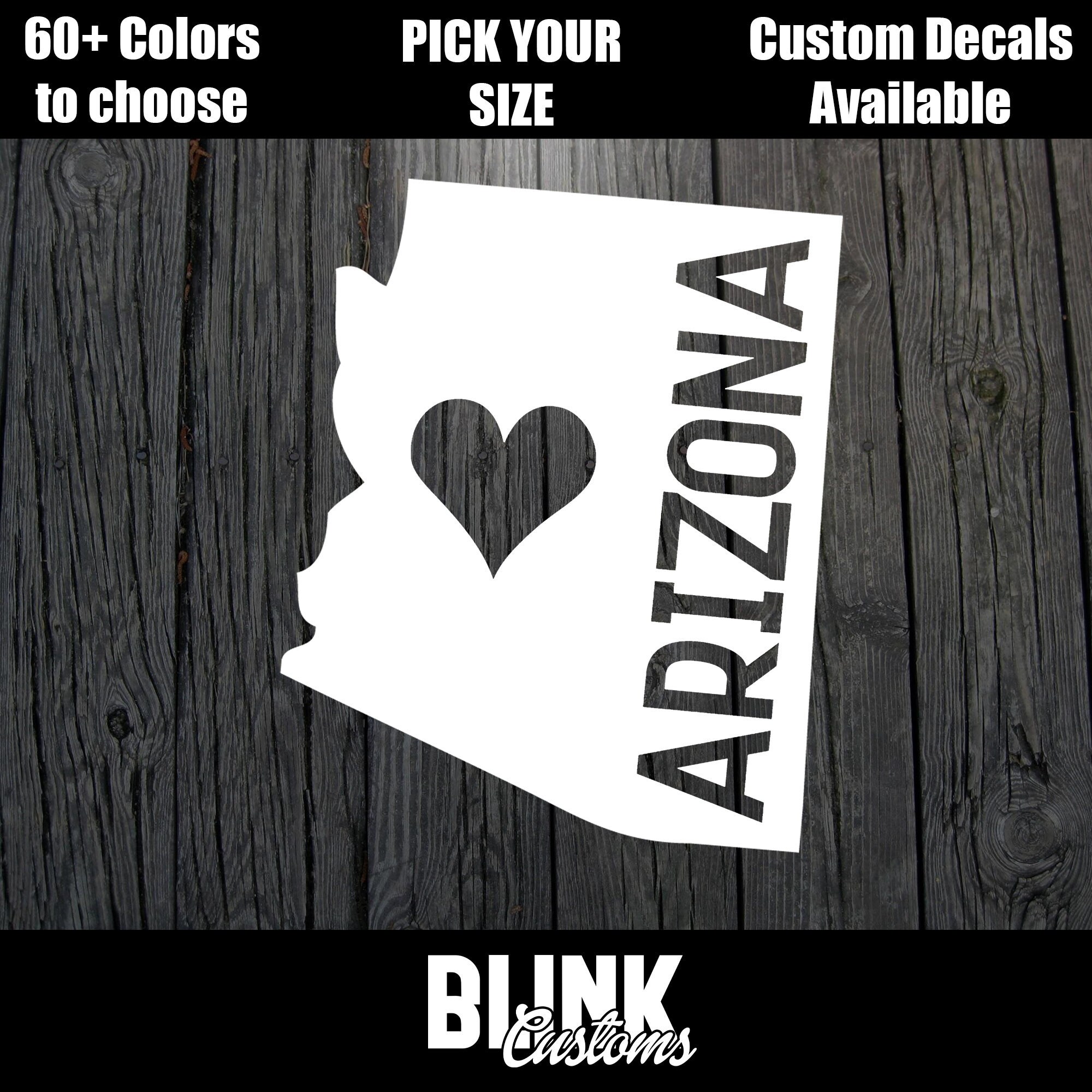 I corazón / amor Arizona State Etiqueta engomada de la ventana - Etsy ...