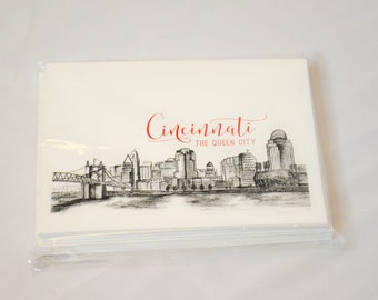 Cincinnati Skyline Pack of Greeting Cards (10)