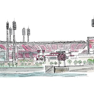 Great American Ball Park Watercolor Wordless