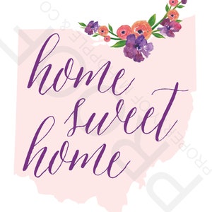Home Sweet Home Ohio Silhouette Art Print