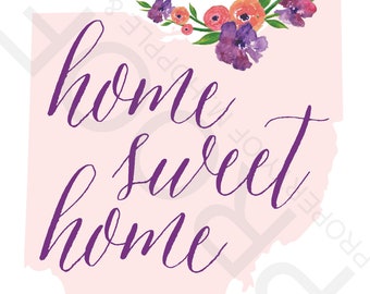 Home Sweet Home Ohio Silhouette Art Print