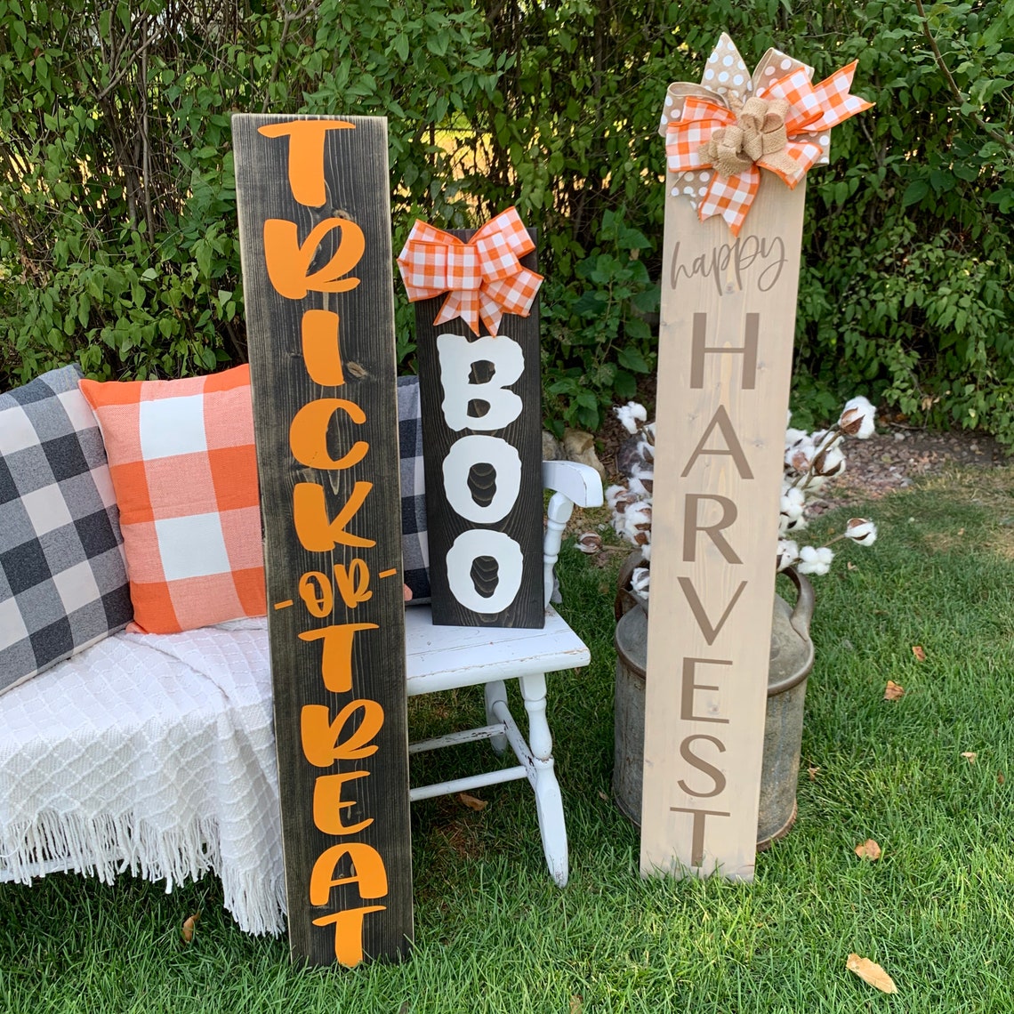 SVG Trick or Treat Halloween Fall Porch Leaner Sign Etsy