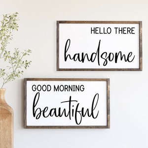 SVGs, Hey There Handsome, Good Morning Beautiful, Duo, Dual, Couple Sign, Archivo Digital