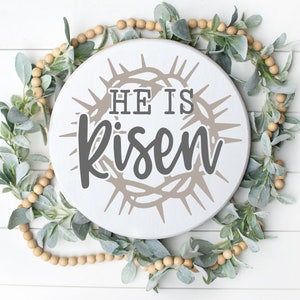 SVG He Is Risen, Thorn Crown, Easter, Digital File
