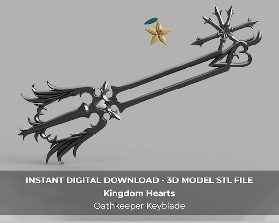 Kingdom Hearts Oathkeeper Keyblade 3' Long 3D Model STL - Etsy