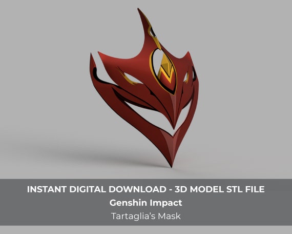 mask acccessory Genshin Impact Childe Tartaglia Cosplay Pattern Home ...