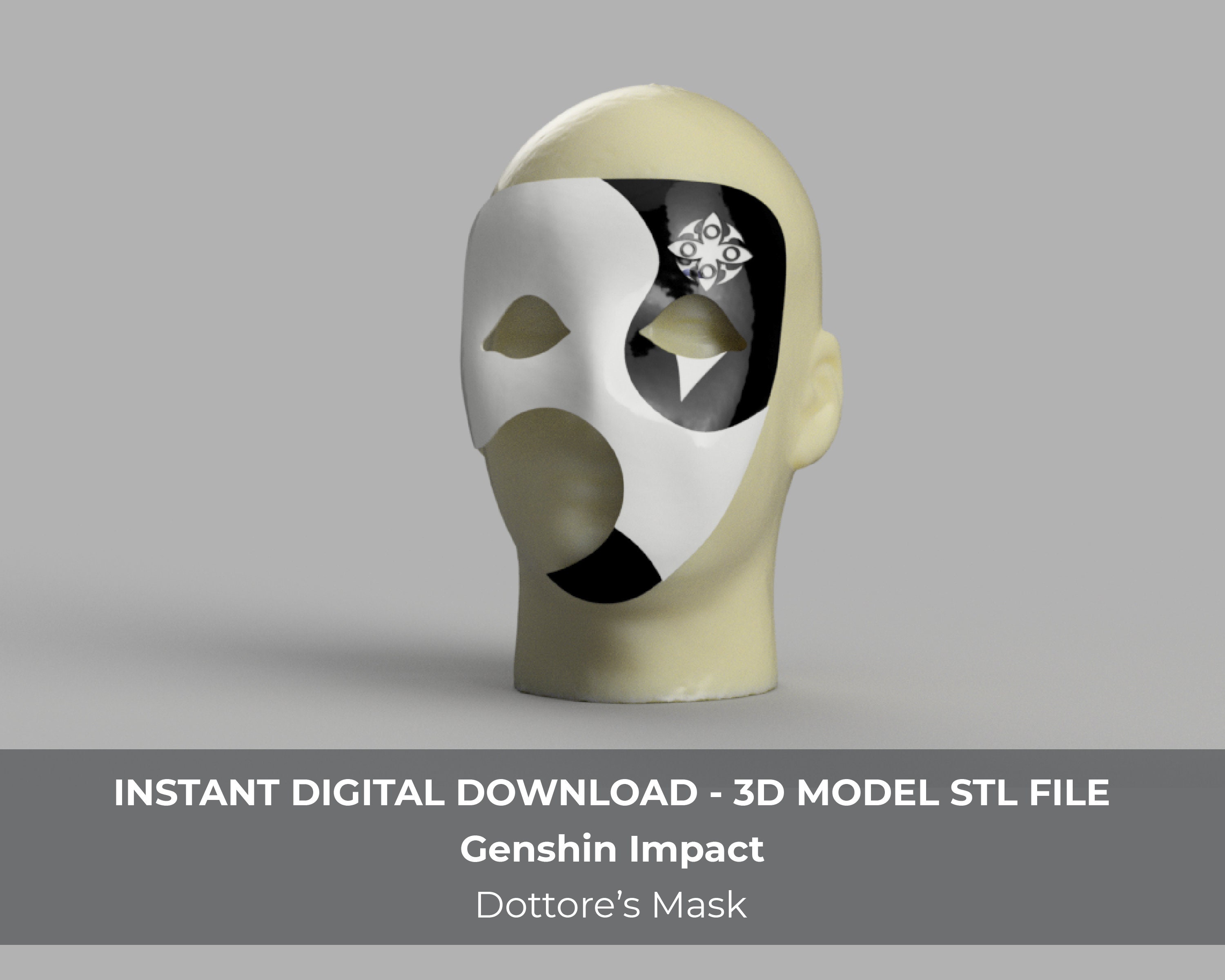 Genshin Impact Il Dottore Mask 3D Model STL File Norway