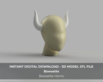 Bowsette Cosplay Horns 3d Model STL File