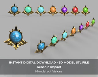 Genshin Impact Mondstadt Vision Accessories 3D Model STL File