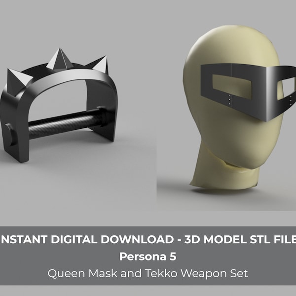 Persona 5 Makoto Niijima - Queen Cosplay Mask + Tekko Weapon STL 3d Model