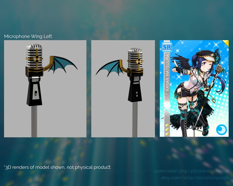 Love Live Sunshine Aqours Punk Rock Cosplay Prop Microphone Etsy