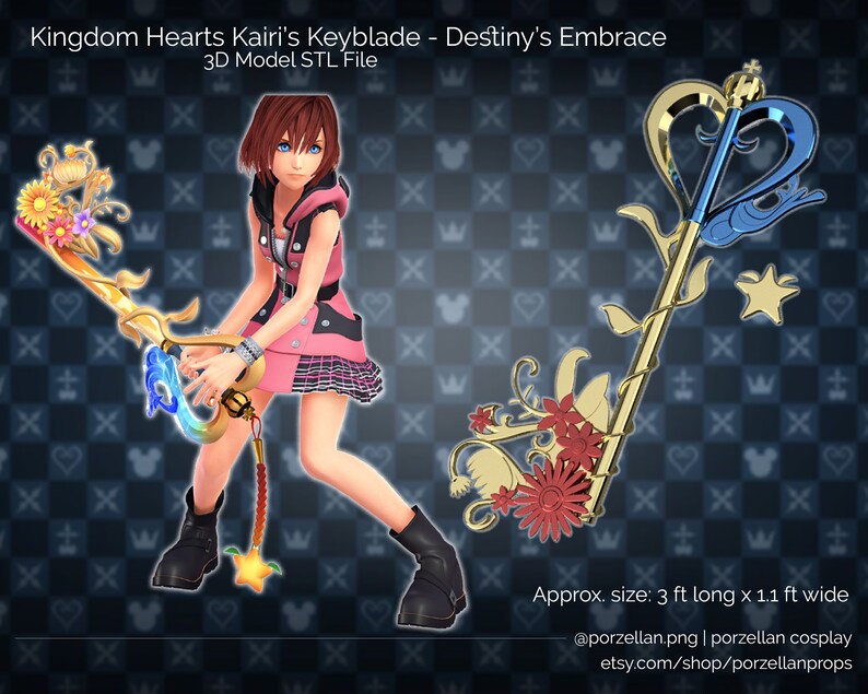 Kingdom Hearts 3 Kairi/'s Keyblade Destiny/'s Embrace 3D Model ST...