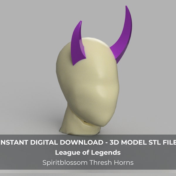 League of Legends LoL Spirit Blossom Thresh Cosplay Horns 3D Model STL Files