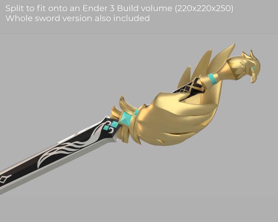 Genshin Impact Favonius Sword Jean Cosplay Sword 3D Model for - Etsy
