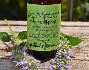 Anise Hyssop Herbal Tincture (Agastache foeniculum) Wellness for Colds, Coughs, Respiratory Irritation, Congestion, Fevers, & Throat