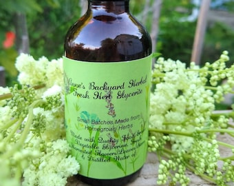 Meadowsweet Herbal Glycerite (Filipendula ulmaria) for Digestion, Coughs, Colds, Headaches, Heartburn, Salicylic Acid, Pain and Joints