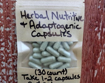 Herbal Capsules Nutritive & Adaptogenic blend with Stinging Nettle, Dandelion and Ashwagandha fresh without fillers
