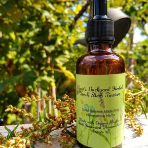 Mugwort Herbal Tincture (Artemisia vulgaris) Wellness and Health for Relaxing, PMS, Digestion, Stress, Dreaming, Immunity Booster, Diuretic