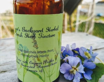 Violet Herbal Tincture (Viola odorata)  Cooling, PMS, Lymphatic System, Mucilage, Herbal Supplement, Holistic