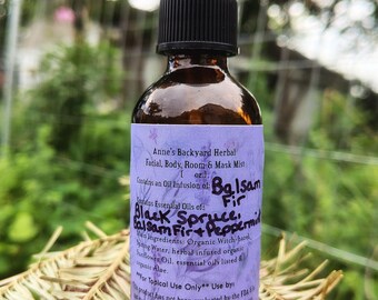 Peppermint, Black Spruce & Balsam Fir Facial, Mask or Room Spray Mist for breathing, uplifting, relaxing, moisturizing and aromatherapy