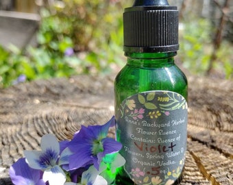 Violet Herbal Flower Essence for Soul Balance, Healing, Grief, Trauma, Love, Grounding, Guidance, Shyness, Anxiety, Fear (.5, 1 or 2 oz.)