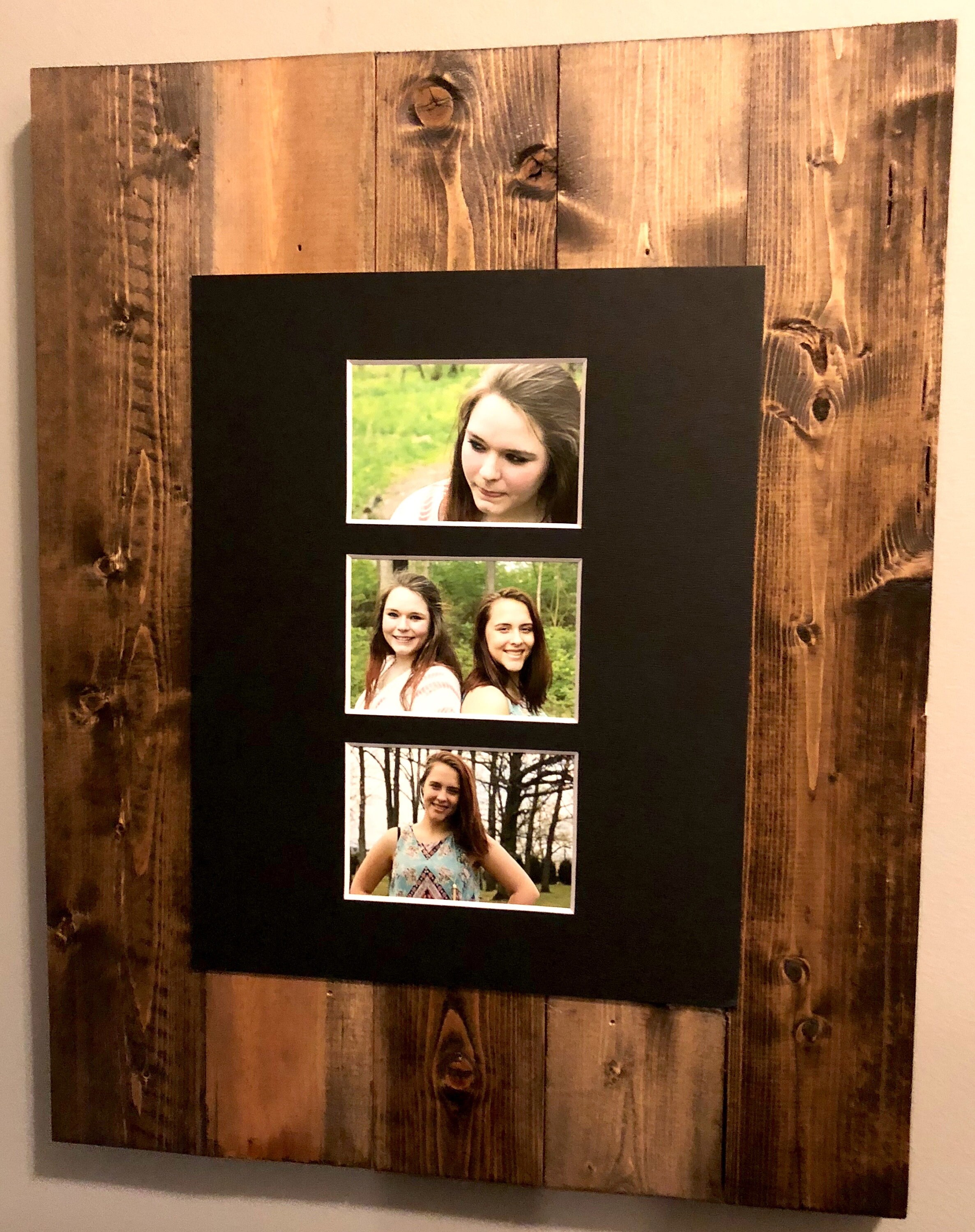 Wood plank picture frames set of 3 Etsy
