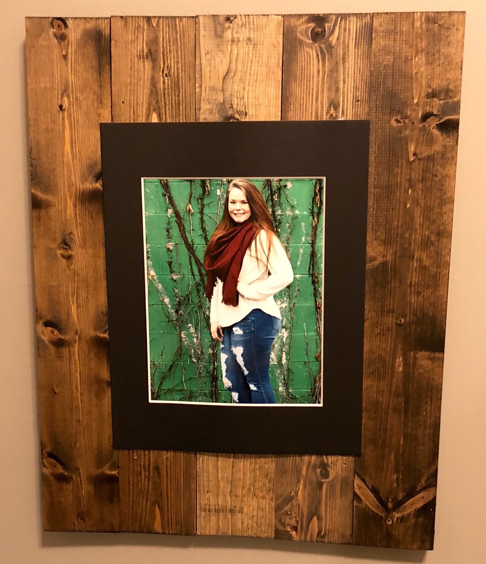 Wood plank picture frames set of 3 Etsy