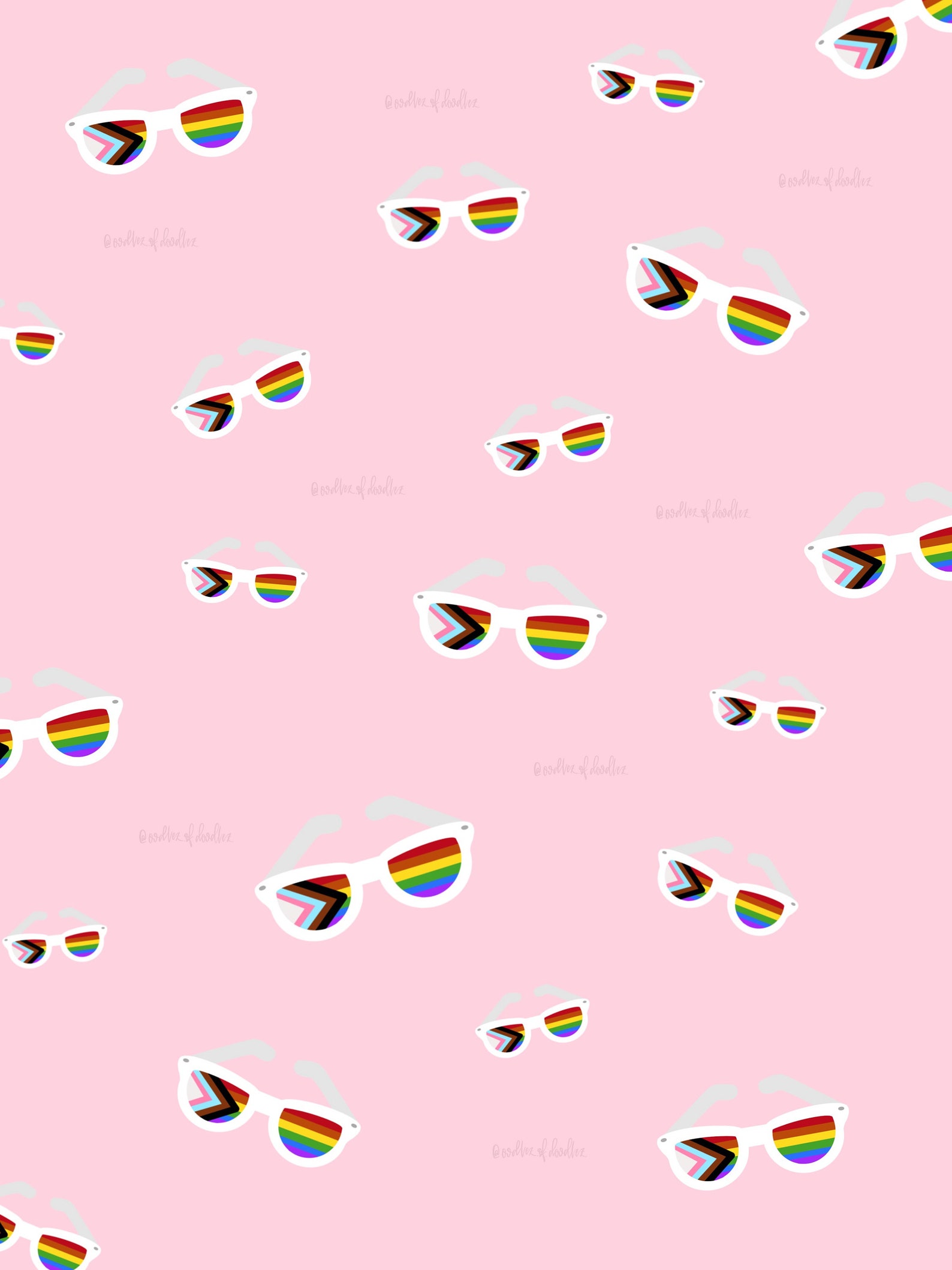Pink Only LGBTQ Pride Phone Wallpaper, Tablet iPad Wallpaper, Rainbow Colored Glasses DOWNLOAD