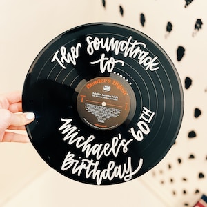 Birthday Guest Book Vinyl Record, Personalized Vintage Vinyl Guest Book, Music Lover Guest Book Alternative, 60th Birthday Party Favors