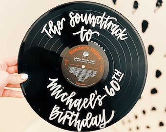 Birthday Guest Book Vinyl Record, Personalized Vintage Vinyl Guest Book, Music Lover Guest Book Alternative, 60th Birthday Party Favors