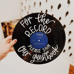 Vinyl Record Guest Book – Personalized Wedding Guestbook – Custom Music-Themed Wedding Keepsake