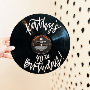 Birthday Vinyl Record Guestbook, Custom Record Guestbook for Birthday Party, Anniversary Gift Idea, Guestbook Alternative