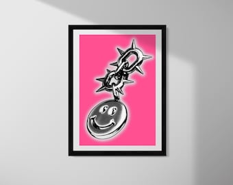 BUZZ (Pink) -  Silver Leaf Screenprint