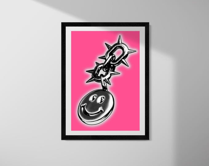 BUZZ (Pink) -  Silver Leaf Screenprint
